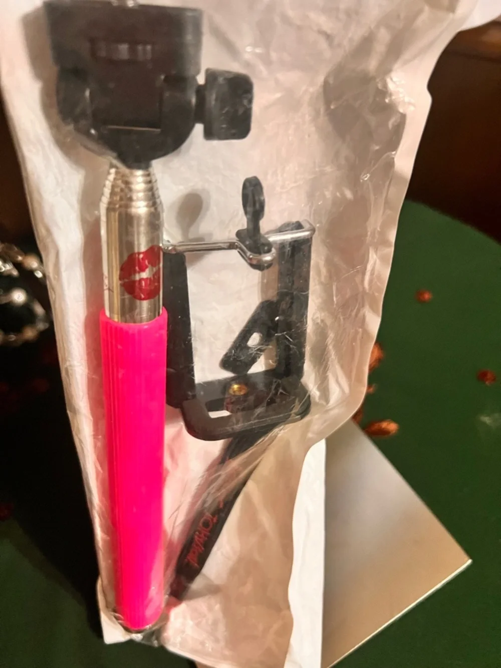 Betsy Johnson Pink Selfie Stick with Phone Mount
